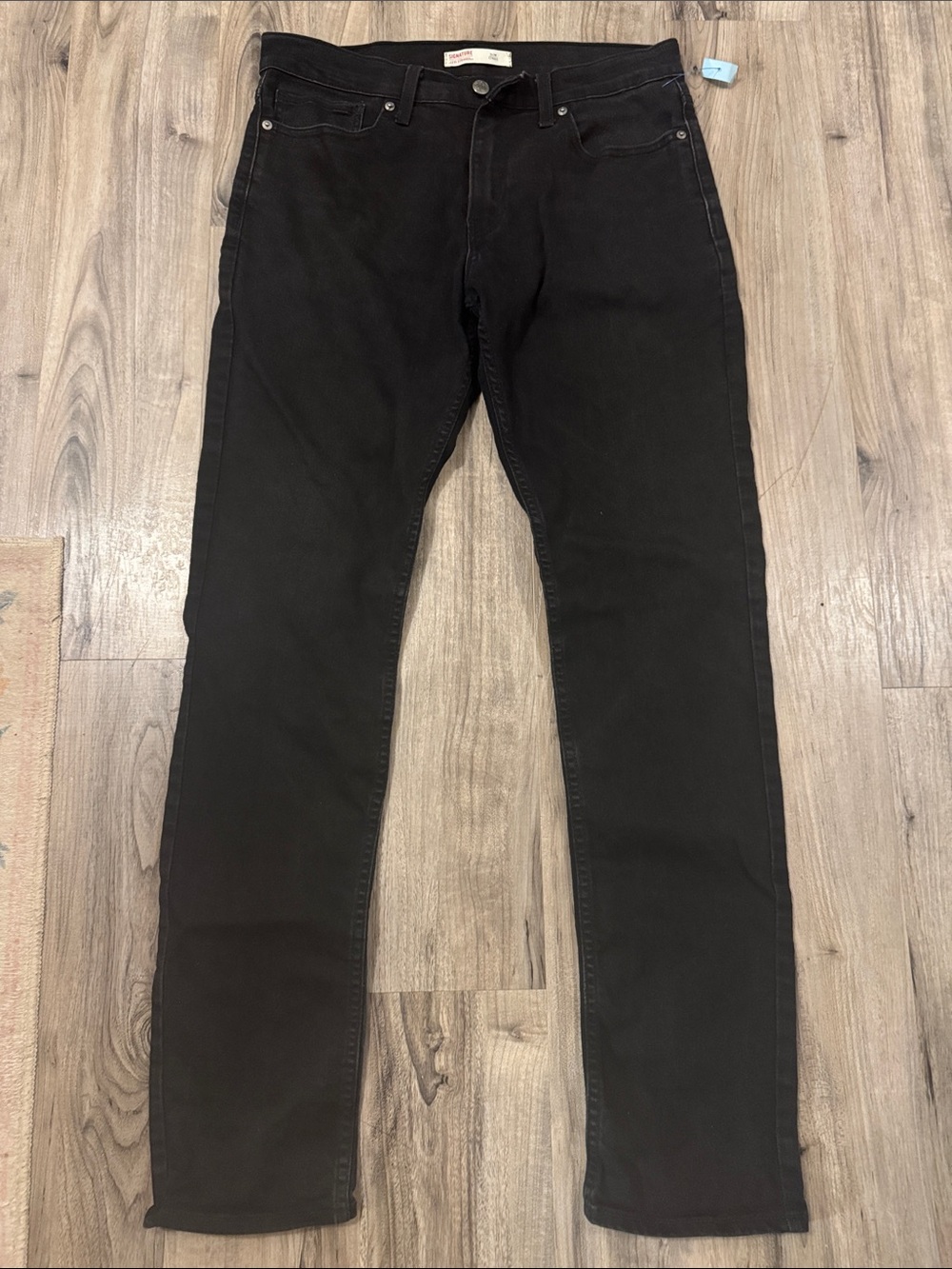 Signature by Levi Strauss Black Slim Straight Jeans
